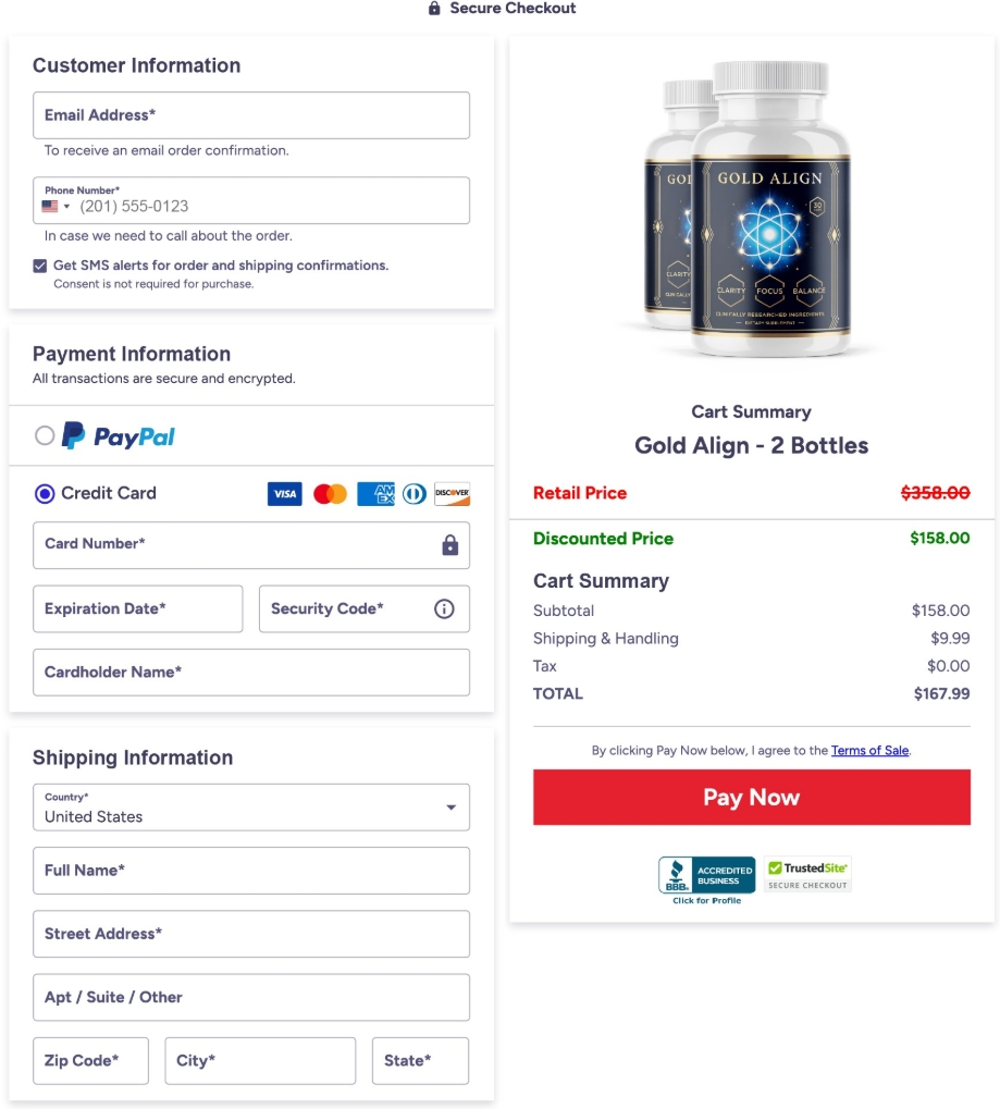 GoldAlign Secure Payment Interface
